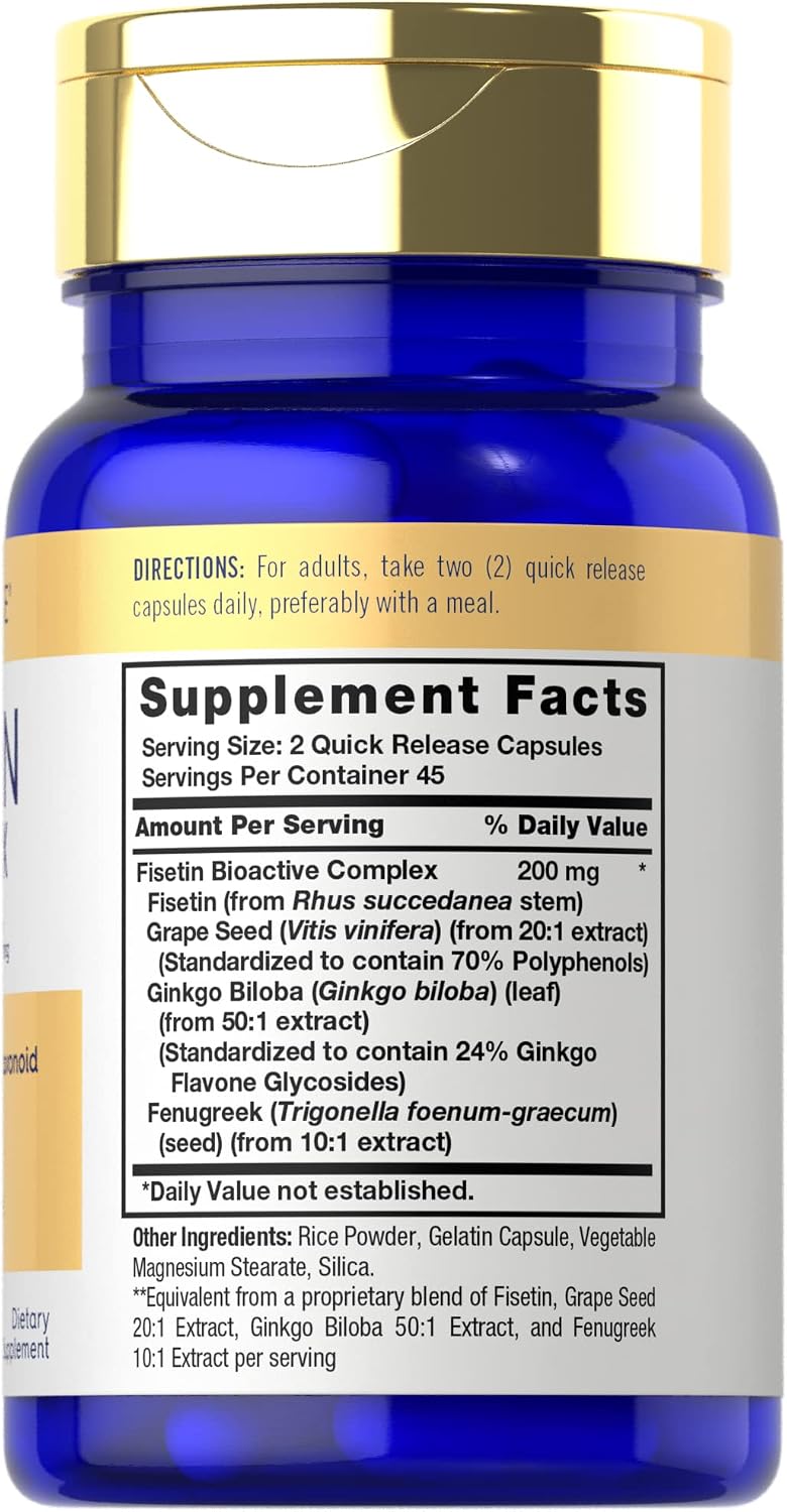 Carlyle Fisetin Complex | 90 Cápsulas | Sin OGM y Sin Gluten
