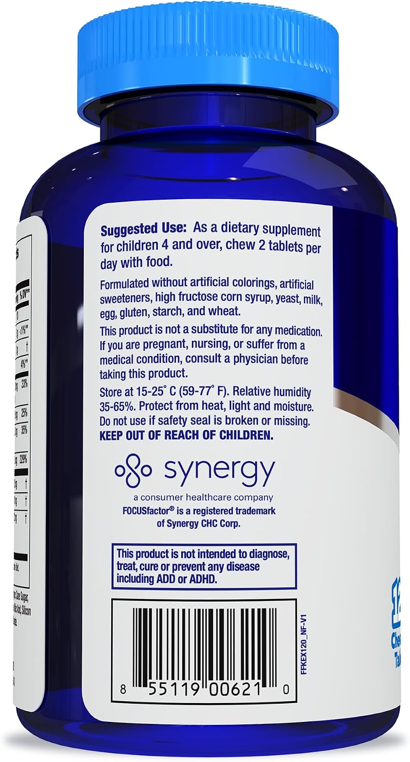 Focus Factor Kids Extra Strength – 120 Comprimidos Masticables