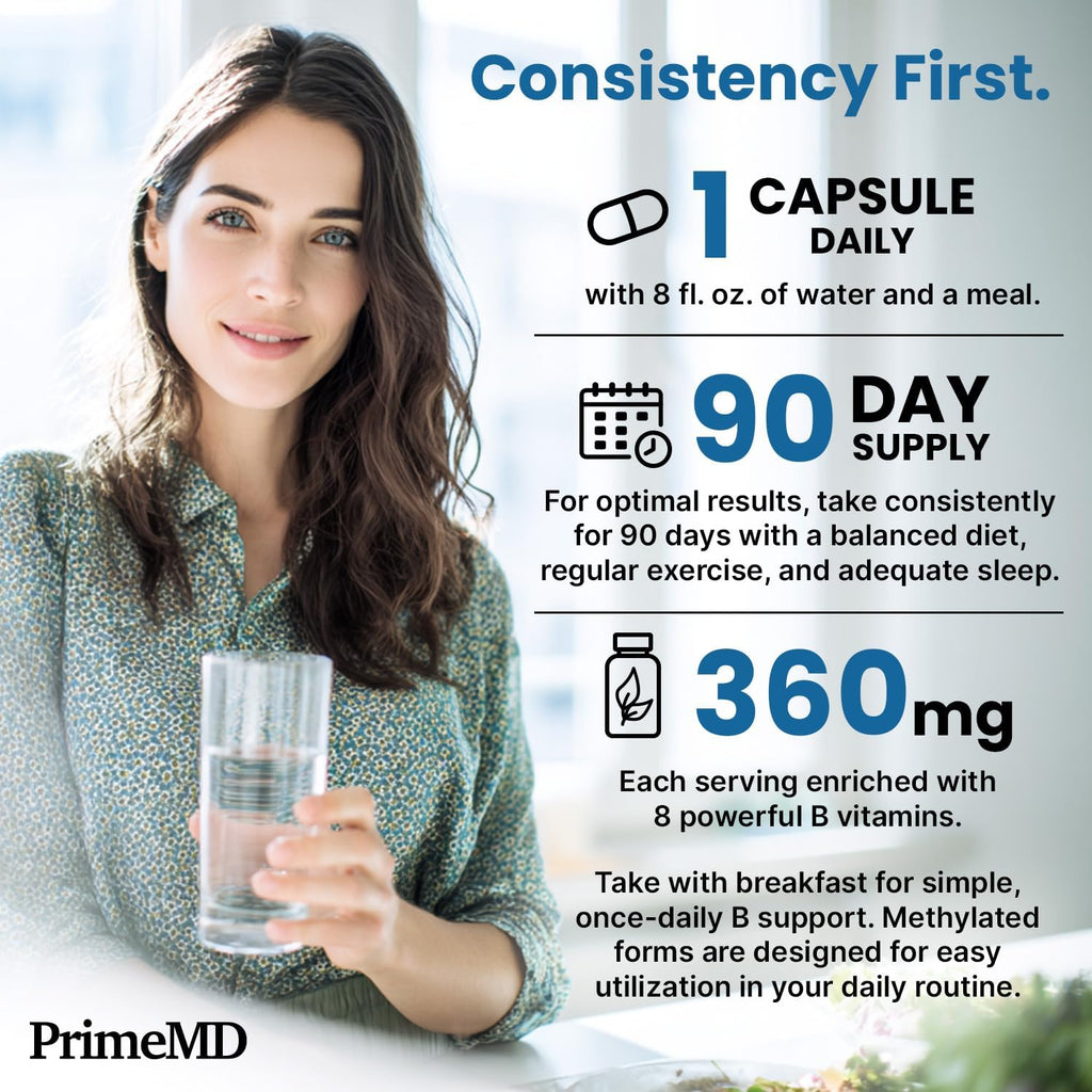 Complejo B Metilado con B12 Metilcobalamina y Metilfolato 1000 mcg - Complejo B Premium para Energía y Función Cognitiva - Multivitamínico Metilado (270 porciones, Paquete de 3)