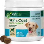 Petnc Natural Care Suplemento para Piel y Pelaje para Perros (60 Masticables) con Omega 3, EPA y DHA, Sabor a Hígado