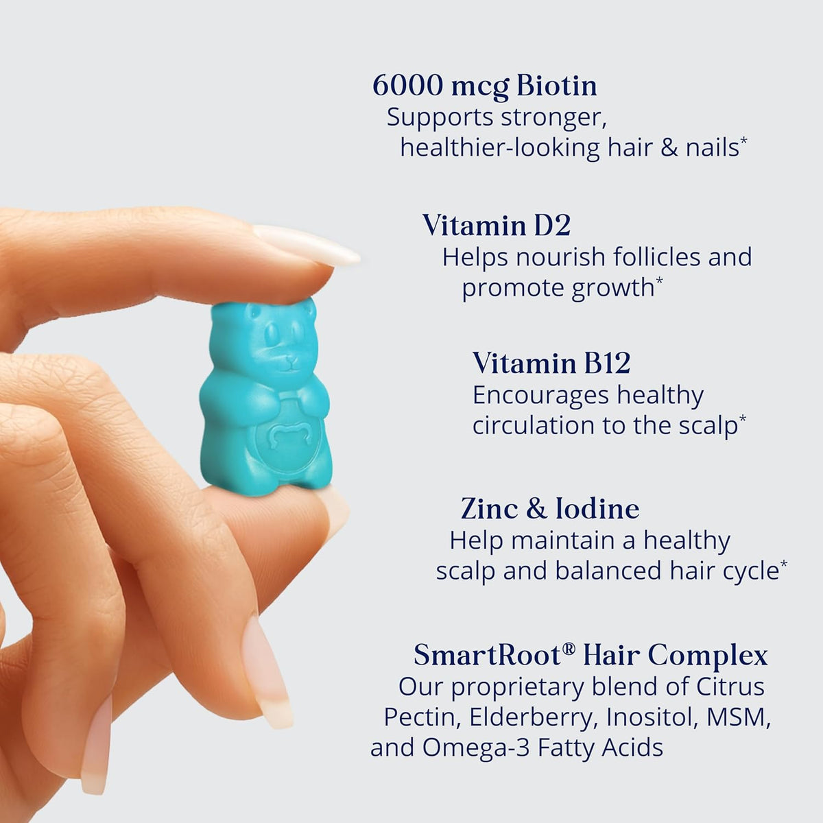 SugarbearPRO Gomitas de Vitamina para el Cabello - Biotina 6000mcg - Suministro de 1 Mes – Image 3