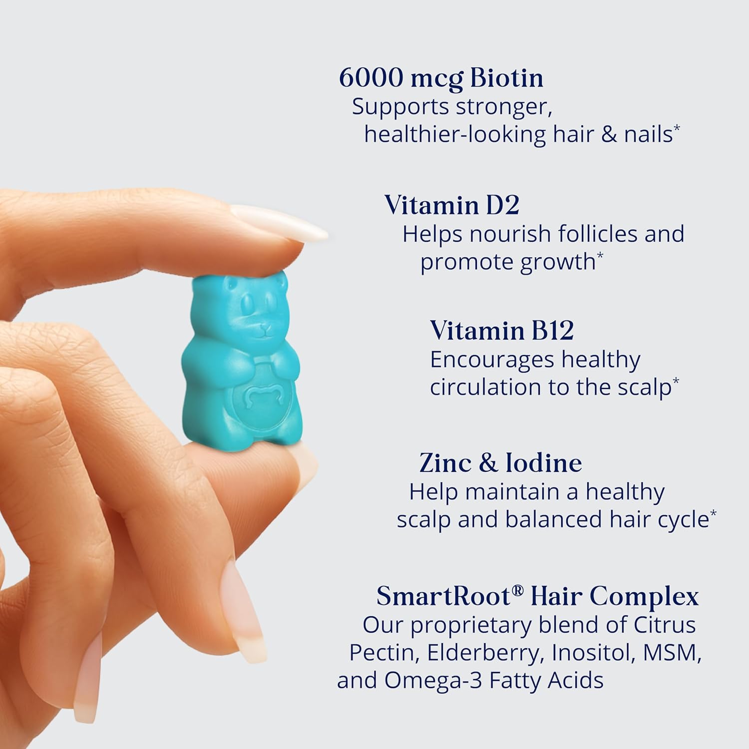 SugarBearPro Hair Vitamin Gummy - Suministro de 6 Meses - Biotina 6000mcg, con Vitamina B12, MSM, Inositol, Omega 3 y Saúco - 210 Gominolas Veganas