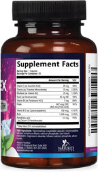 Nature's Nutrition Complejo B-100 Completo - Cápsulas con Vitaminas B12, B6, C, Biotina y Folato - 60 Cápsulas