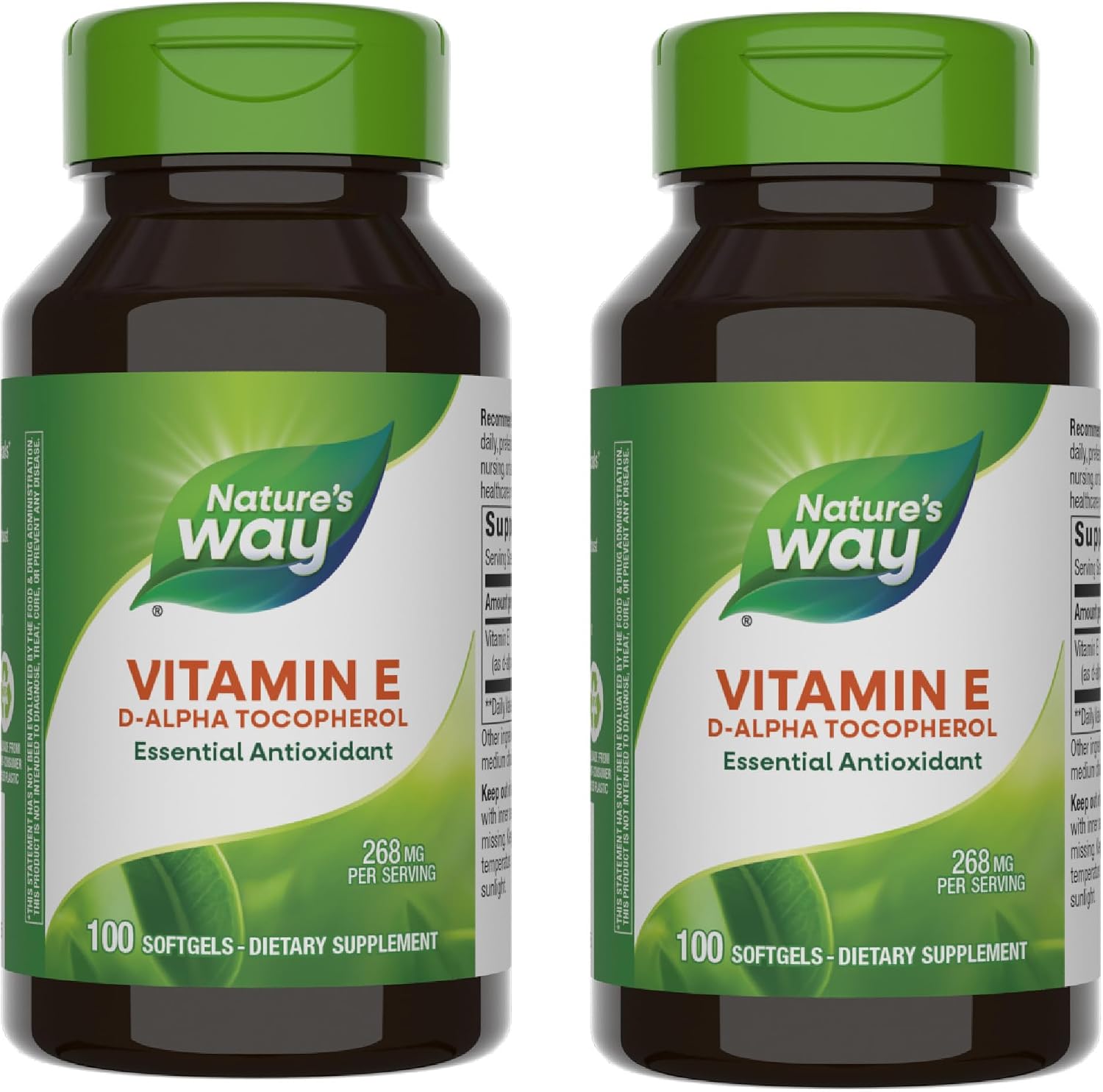 Nature's Way Vitamina E Natural D-Alfa Tocoferol 268 mg 100 Cápsulas Blandas