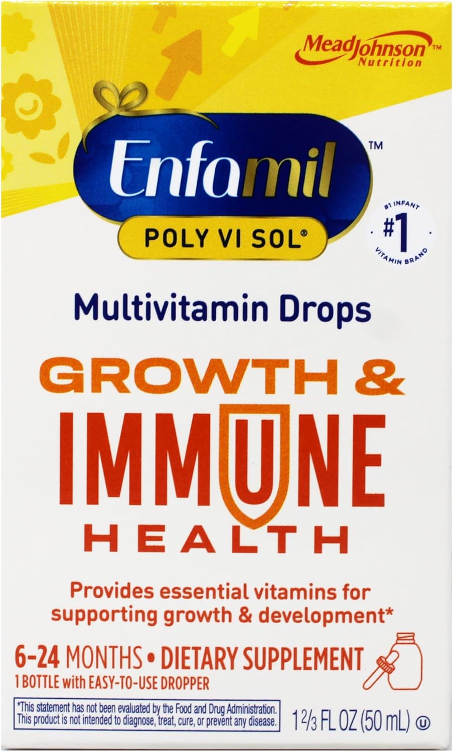 Enfamil Poly-Vi-Sol with Iron - Multivitamin Drops for Infants and Toddlers, 50 mL