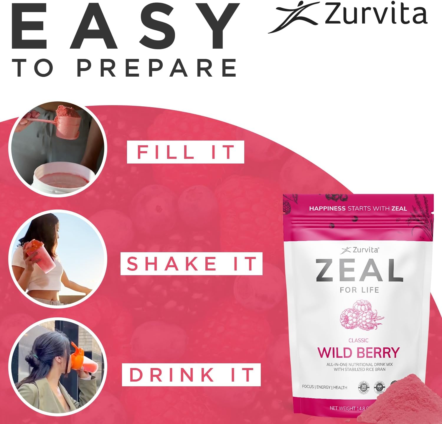 Zurvita - Zeal for Life 30-Day Wellness Bag - Wild Berry (Classic)