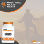BulkSupplements.com Rutina 500mg Cápsulas - de Saphora Japonica, Complemento de Rutina, Antioxidante - Vegano y Sin Gluten, 1 Cápsula por Ración, 180 Cápsulas Vegetales