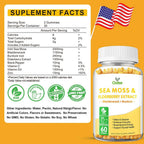 OALSE Sea Moss Gummies 2000mg - 8 en 1 con Vitamina C, D3 y Zinc - Pack de 2