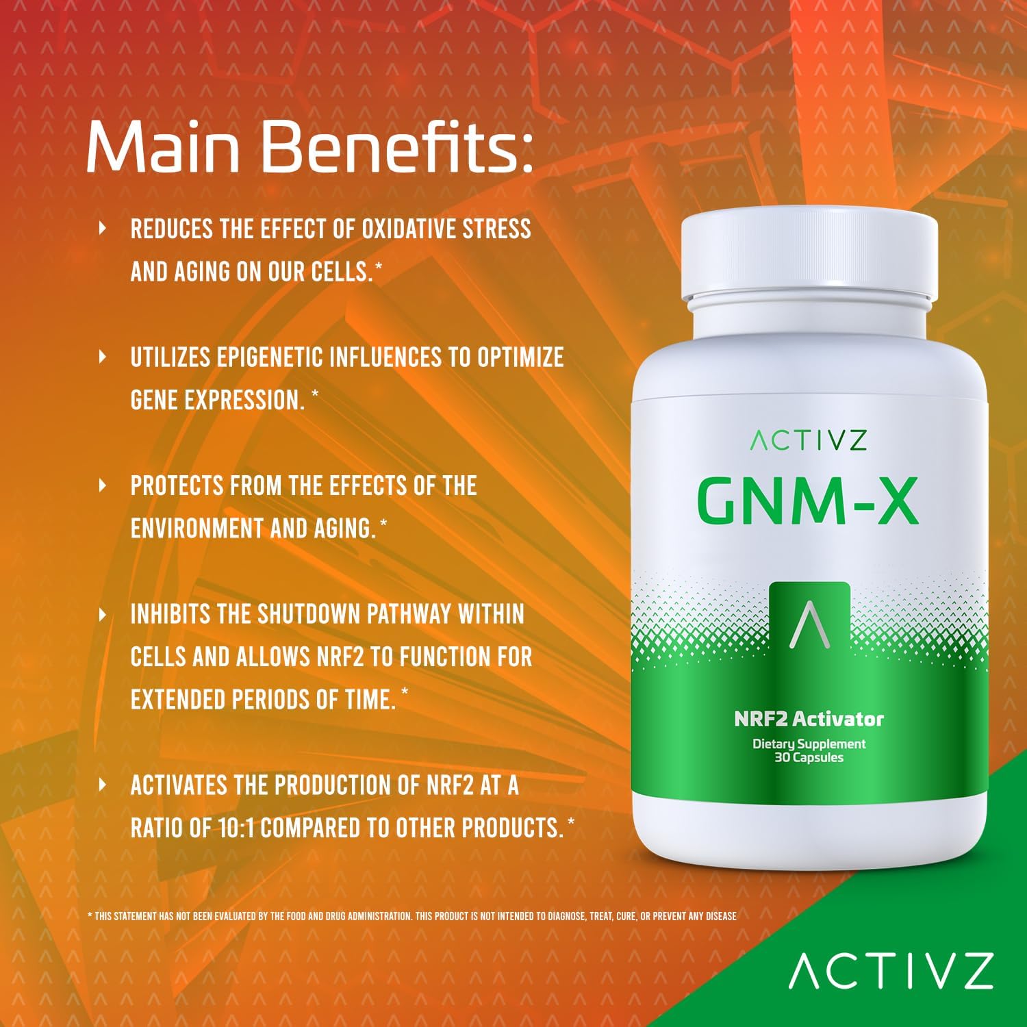 ACTIVZ GNM-X: Activador Nrf2 para Defensa Celular y Bienestar - 30 Cápsulas
