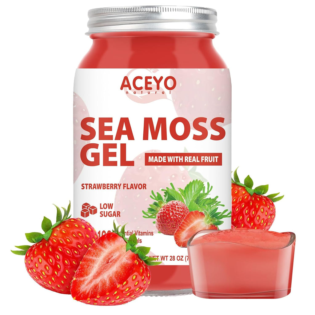 ACEYO Gel de Musgo de Mar Irlandés Sabor Fresa - 340g