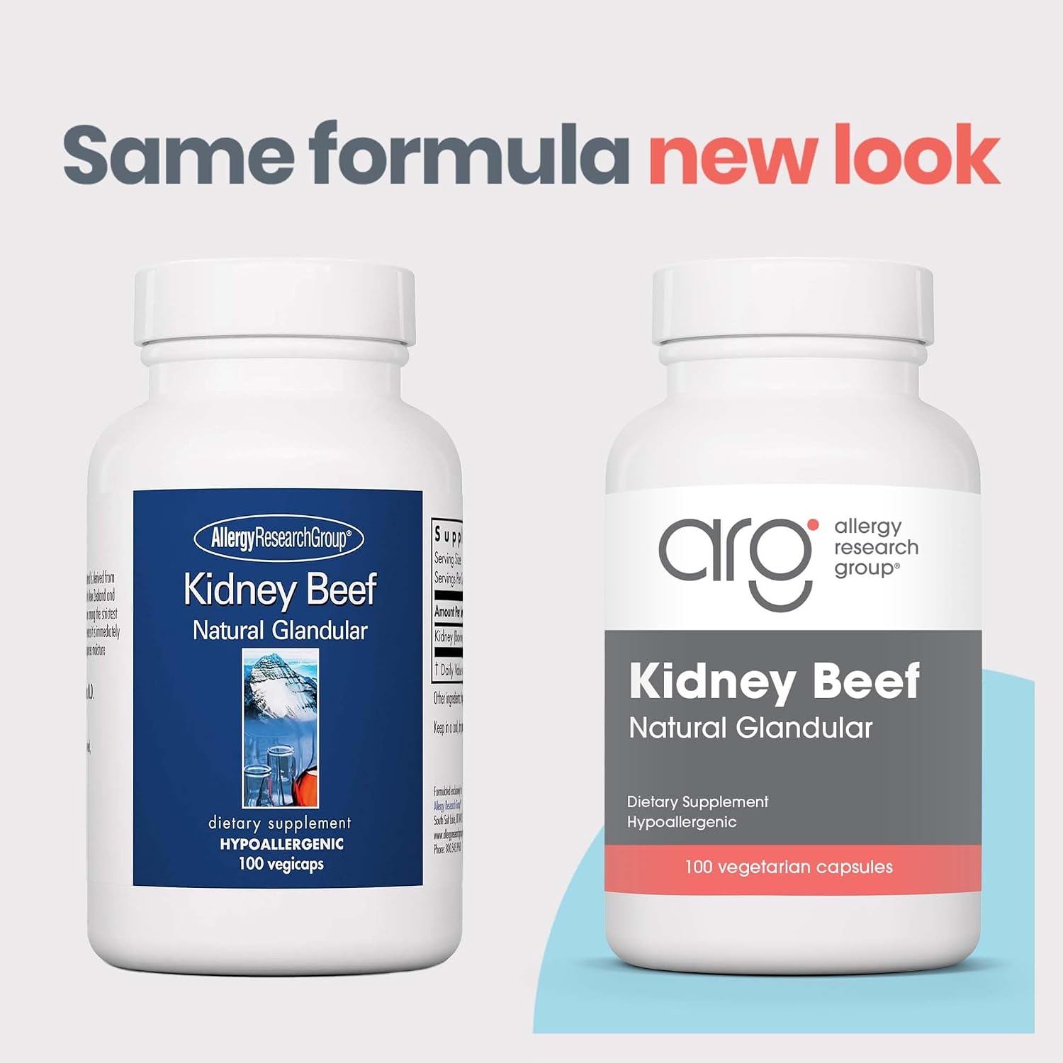 ARG Kidney Beef - Bovine Kidney Extract Supplement - 100 Vegan Capsules