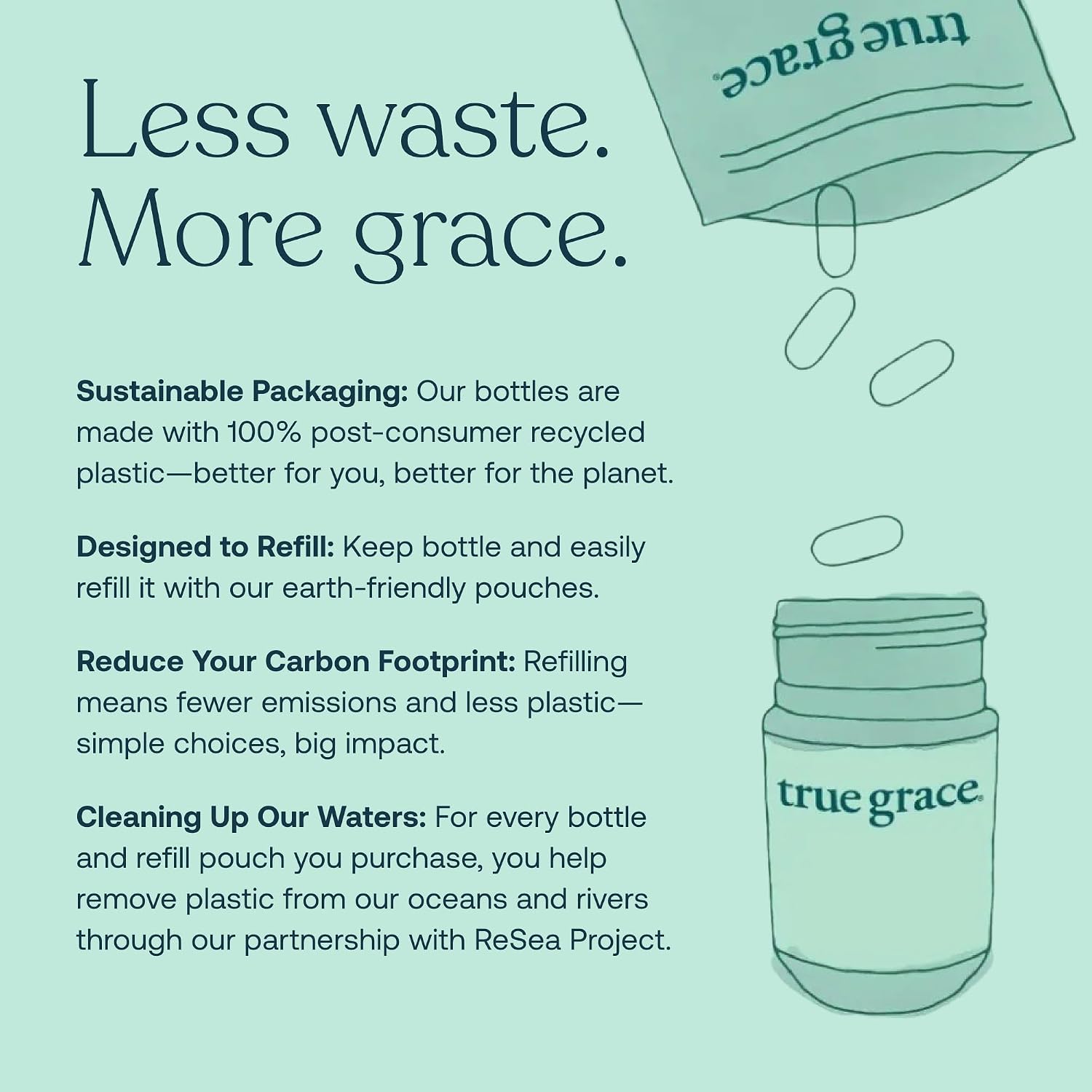 True Grace Multivitamínico Diario Mujeres 50+ - 60 Comprimidos - Vegano, Sin Gluten Ni Soja
