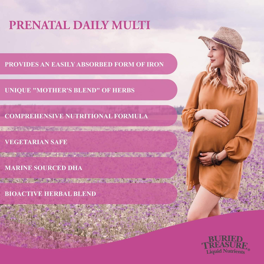 Buried Treasure Prenatal Plus DHA Complete - 473 ml (16 oz) Sabor Naranja Plátano