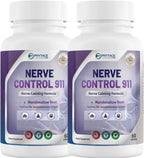 Nerve Control 911 – Suplemento botánico avanzado para el apoyo nervioso con pasiflora, raíz de malvavisco y corydalis – Promueve la calma diaria y el bienestar del sistema nervioso central – 2 unidades