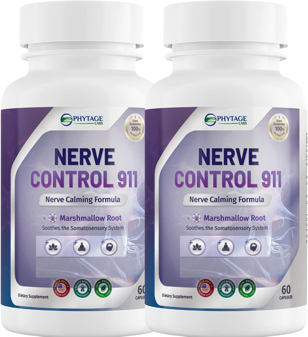 Phytage Labs Nerve Control 911 – Complejo Botánico Avanzado para el Soporte Nervioso – 3 Unidades