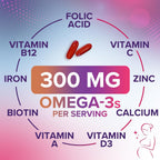 Vitaminas Prenatales con Ácido Fólico y Omega 3 DHA - 60 Cápsulas Blandas