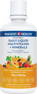 Passion 4 Life Multivitamínico Líquido Diario + Minerales - Más de 100 Ingredientes Premium para Toda la Familia