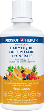 Passion 4 Life Multivitamínico Líquido Diario + Minerales - Más de 100 Ingredientes Premium para Toda la Familia