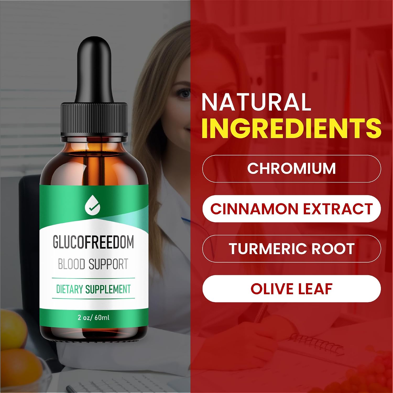 GlucoFreedom Drops - Fórmula Oficial - Gotas Líquidas (Pack de 5, 10 oz)
