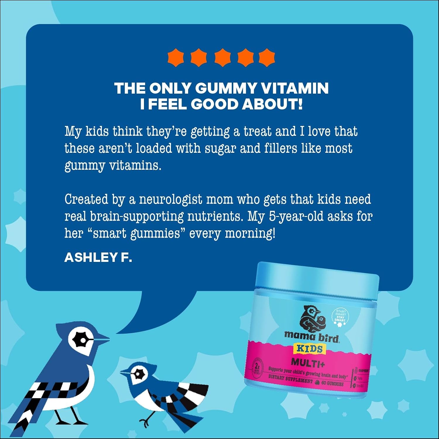 Mama Bird Kids Multi+ Gummies - Multivitamínico Infantil con Metilfolato, B12 y B6