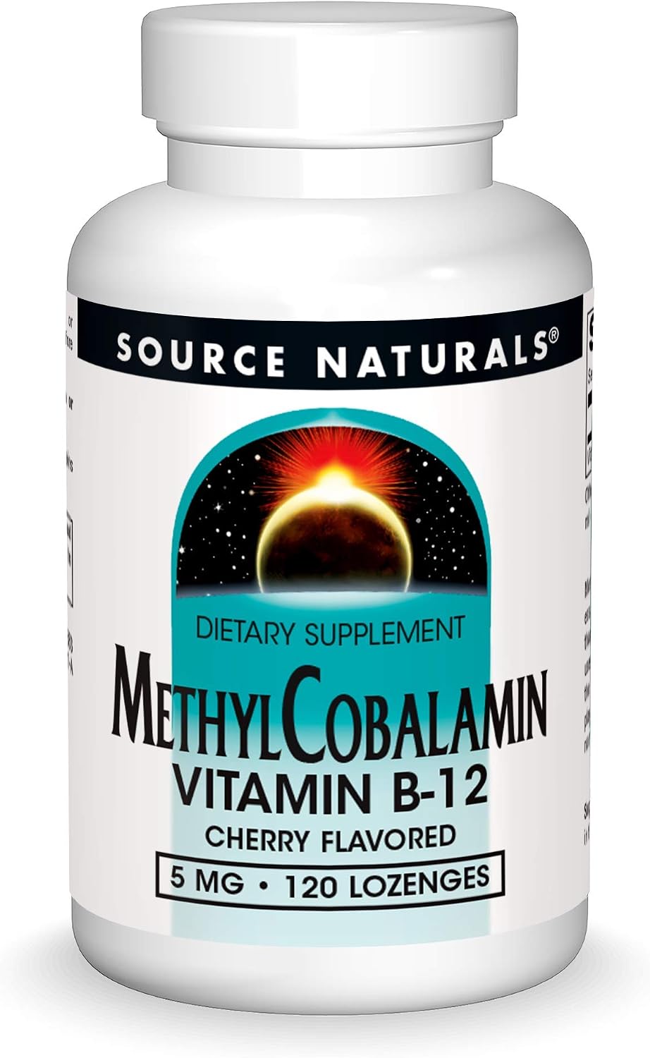 Source Naturals Metilcobalamina Vitamina B12 5 mg Sabor Cereza - 120 Comprimidos