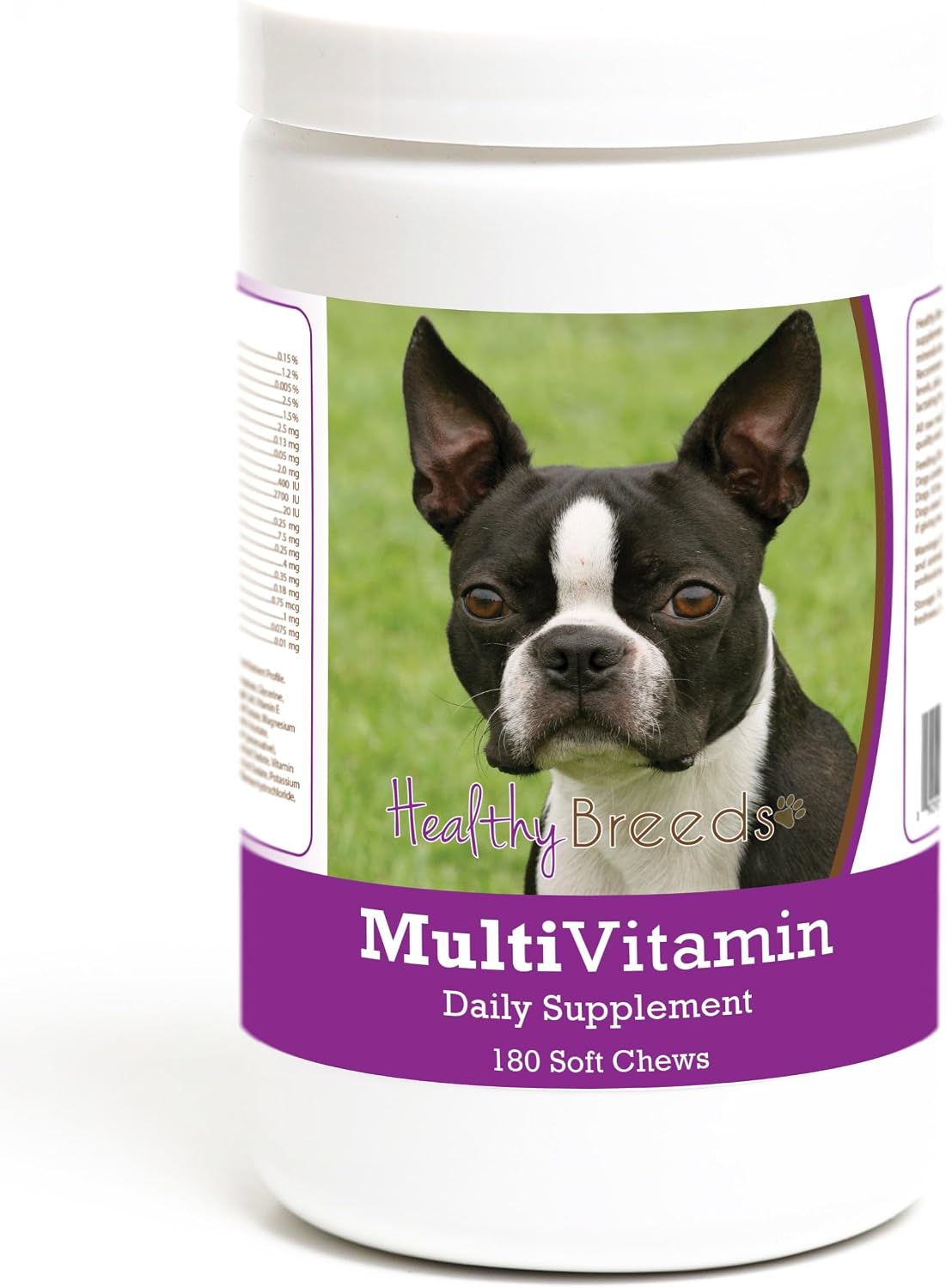 Healthy Breeds Multivitamínico en Masticables Blandos para Perros Boston Terrier, 180 Unidades