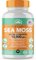 EverSmith Organics Irish Sea Moss 3,500mg, Black Seed Oil 2,000mg, Bladderwrack 1,000mg, Burdock Root - 90 Cápsulas
