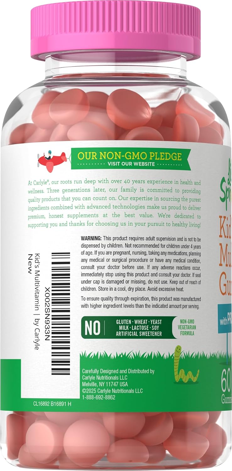 Carlyle Lil' Sprouts Multivitamínico Infantil con Probióticos - 60 Gominolas Sabor Bayas