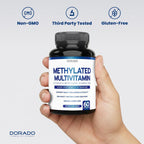 Multivitamínico Metilado - Complejo B Metilado con TMG y Metilfolato - Sin Gluten - 120 Cápsulas