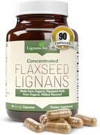 Lignans For Life Lignanos de Linaza - Suplemento Orgánico de Lignanos de Linaza para Perros y Personas, 15mg, 90 Cápsulas