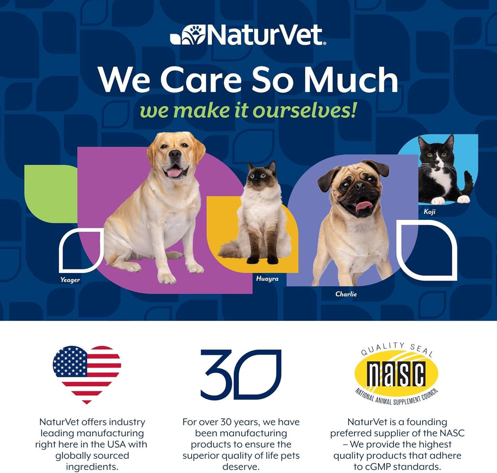 NaturVet Suplemento Todo en Uno para Perros - Articulaciones, Digestión, Piel y Pelaje - Multivitamínico con Minerales, Omega 3, 6, 9 - 60 Masticables Blandos