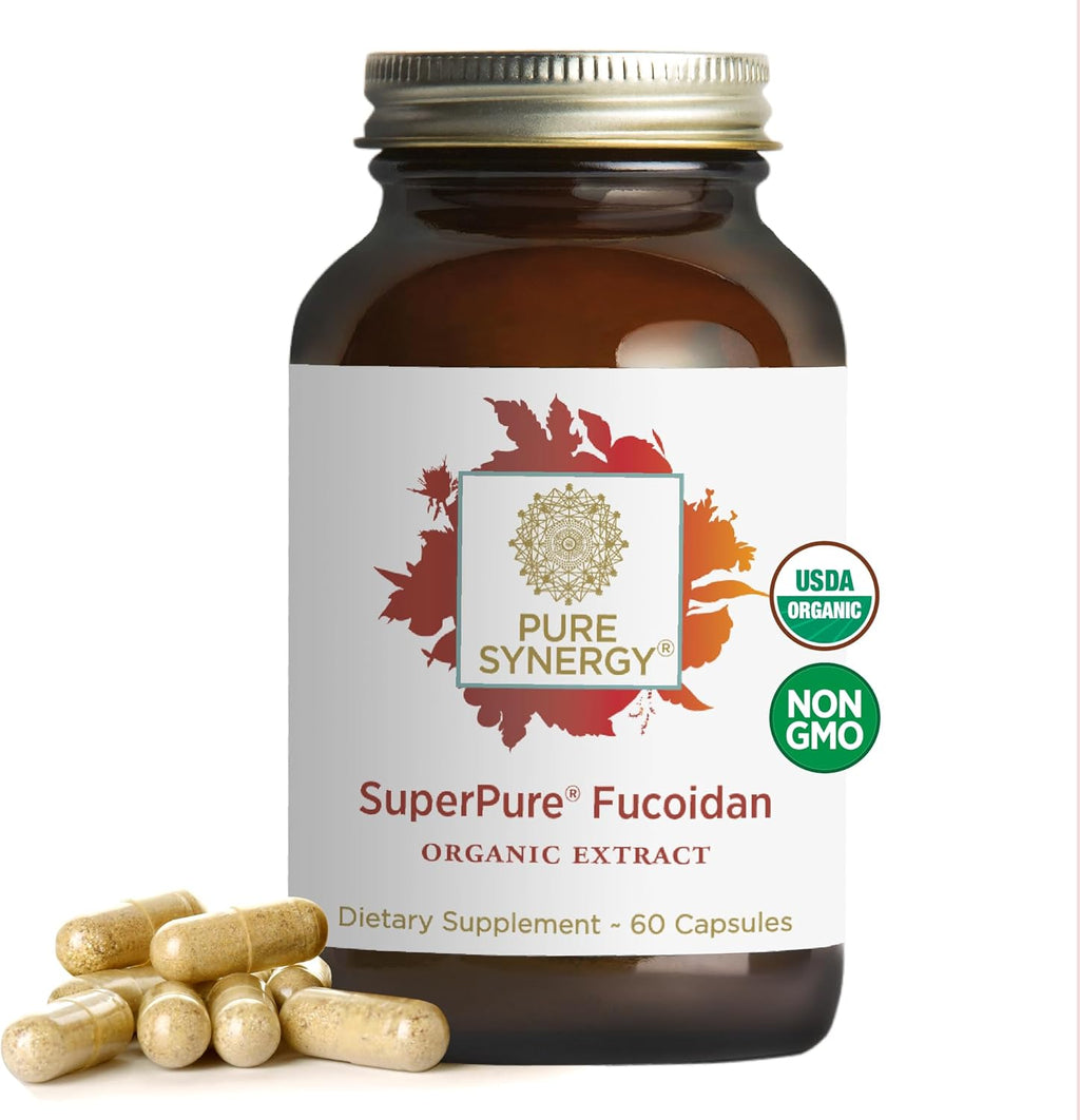 PURE SYNERGY SuperPure Fucoidan Extract - 60 Cápsulas - Fucoidan Puro de Alga Parda Orgánica