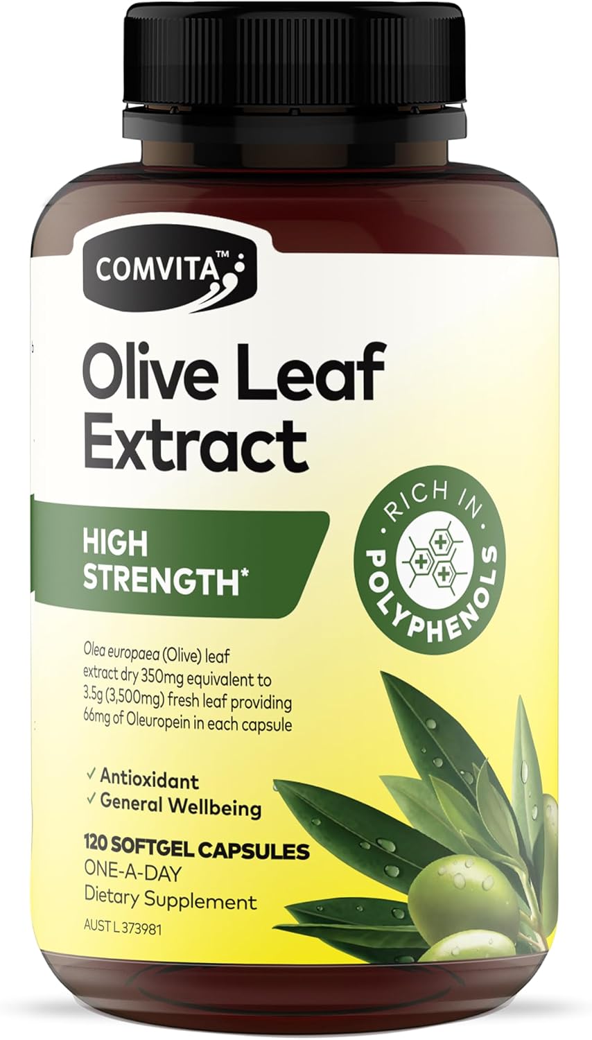 Comvita Cápsulas de Extracto de Hoja de Olivo de Alta Concentración, 120 Cápsulas