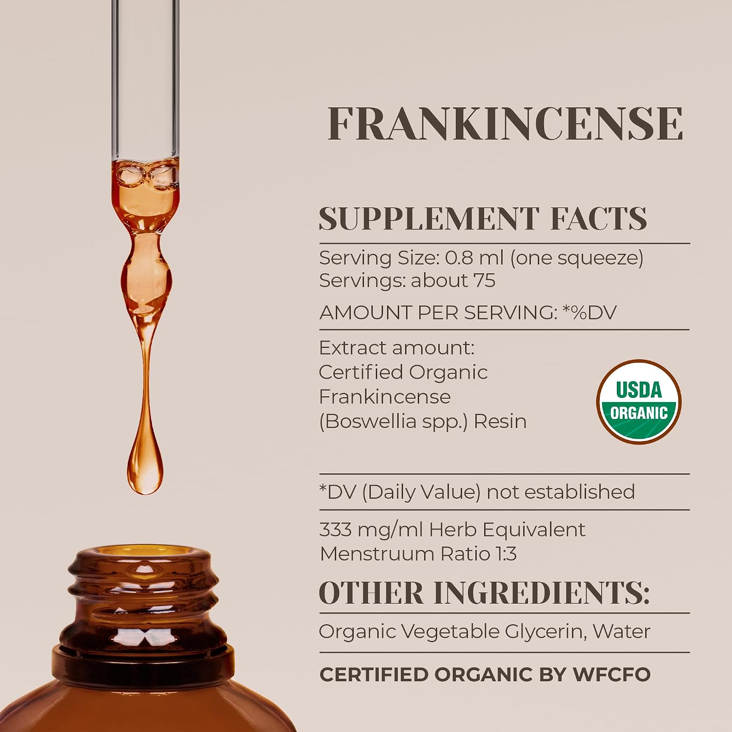 Extracto Orgánico de Incienso (Boswellia Serrata) sin Alcohol - Garden Organics - 60 ml