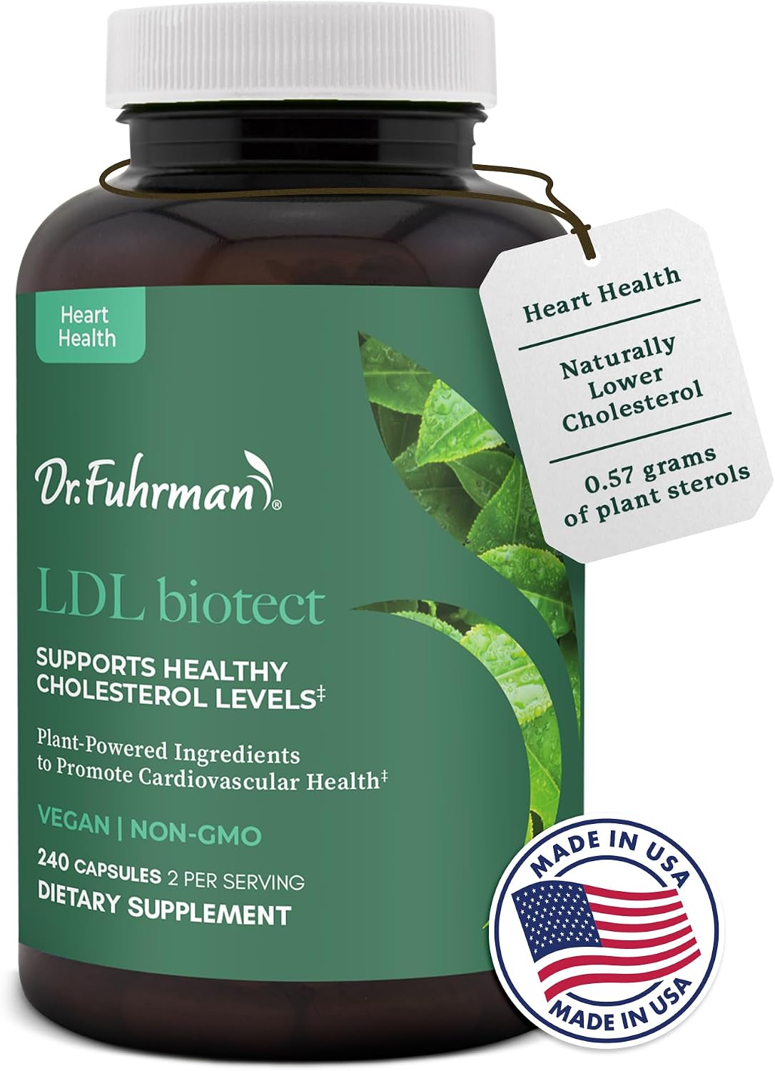 Dr. Fuhrman's LDL Biotect - Suplemento con Esteroles Vegetales y Extractos Orgánicos - 240 Cápsulas