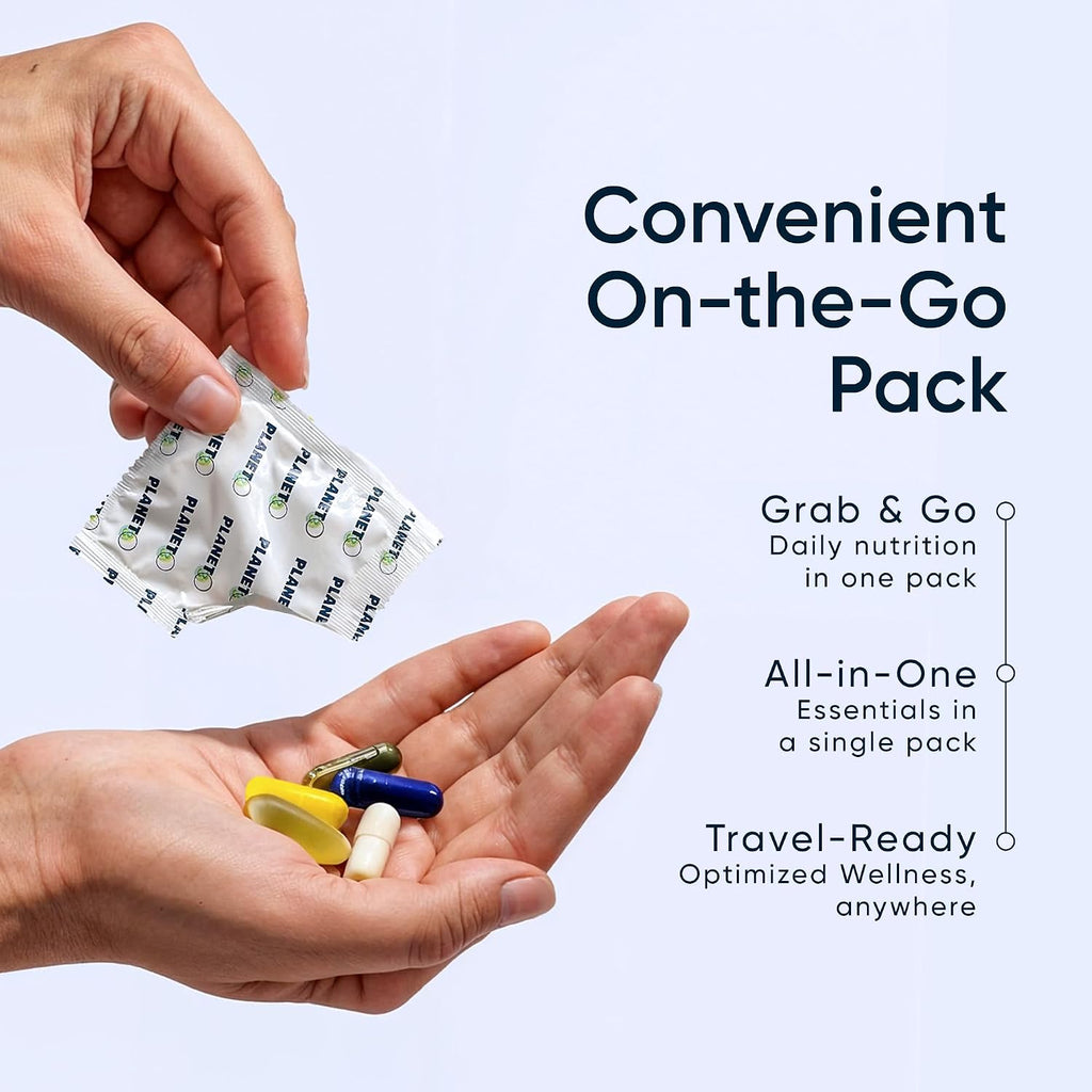 Planet 3 Vitamin Packs - Packs Diarios de Multivitaminas para Hombres y Mujeres - 90 Packs
