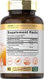 Carlyle Vitamina C 1000mg con Escaramujo y Bioflavonoides Cítricos | 250 Comprimidos Recubiertos | Vegetariano, No-GMO, Sin Gluten