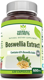 Herbal Secrets Extracto de Boswellia Serrata (65% Ácidos Boswélicos) 600 mg, 250 Cápsulas