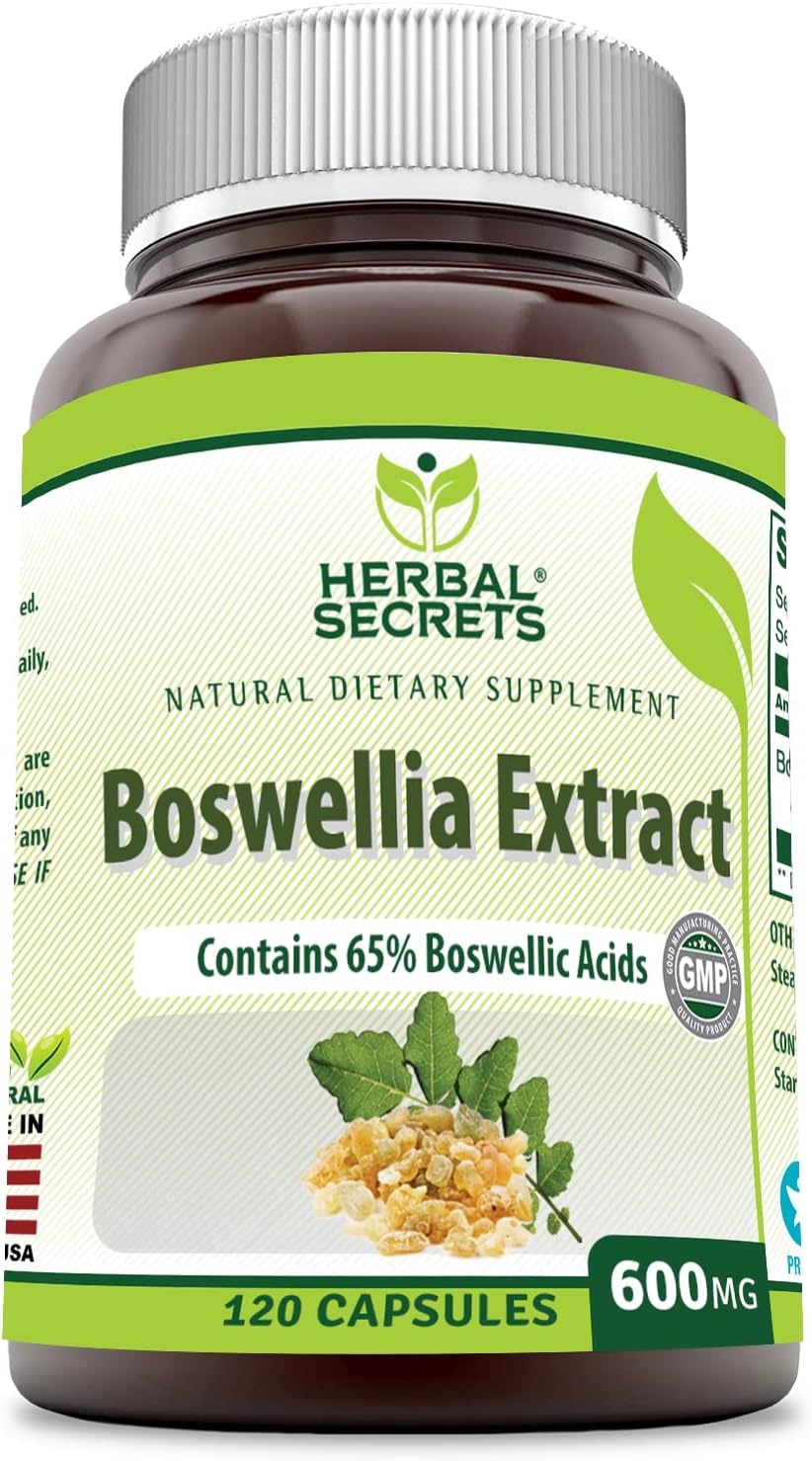 Herbal Secrets Extracto de Boswellia Serrata (65% Ácidos Boswélicos) 600 mg, 250 Cápsulas
