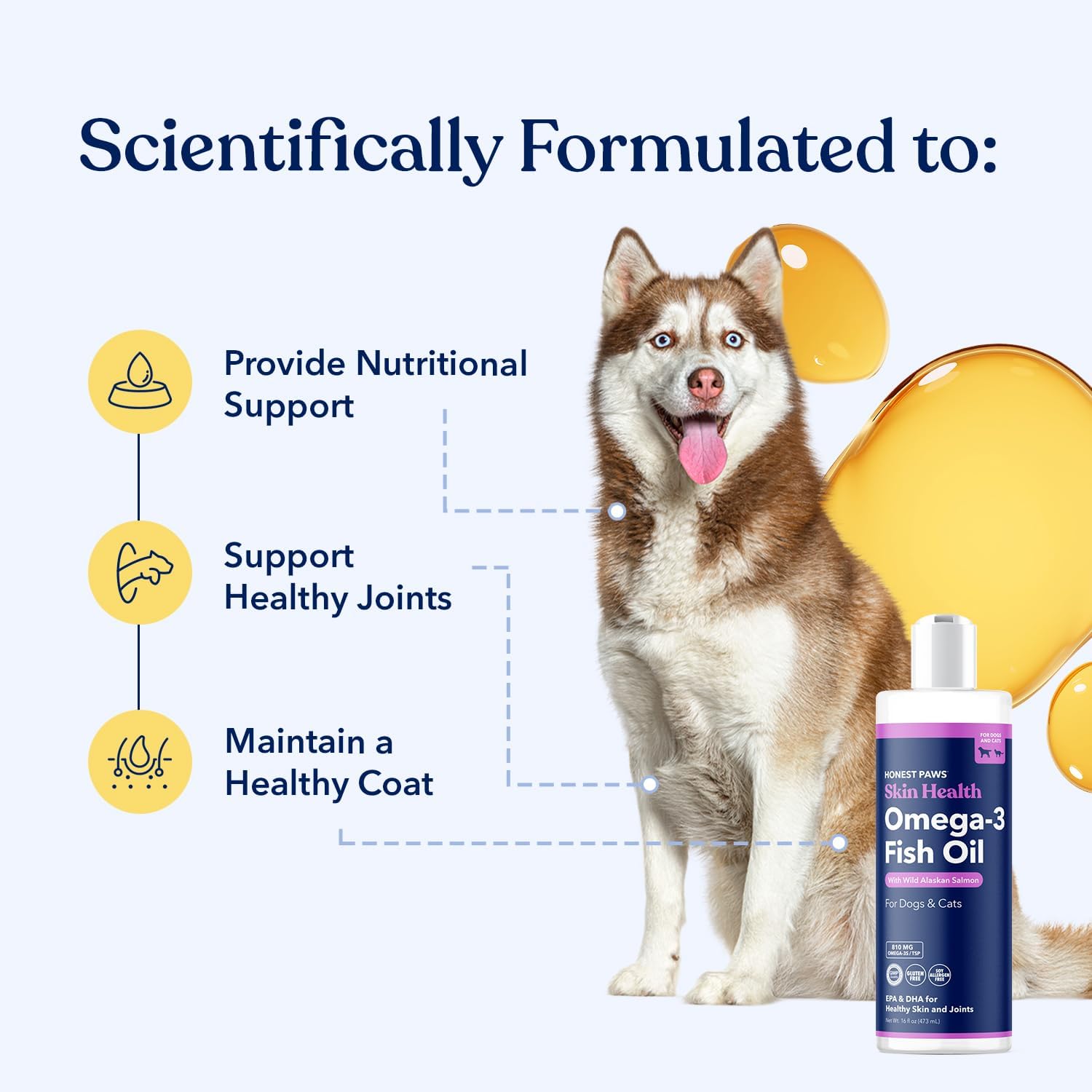 Aceite de Salmón para Perros y Gatos – Omega 3 – 473 ml