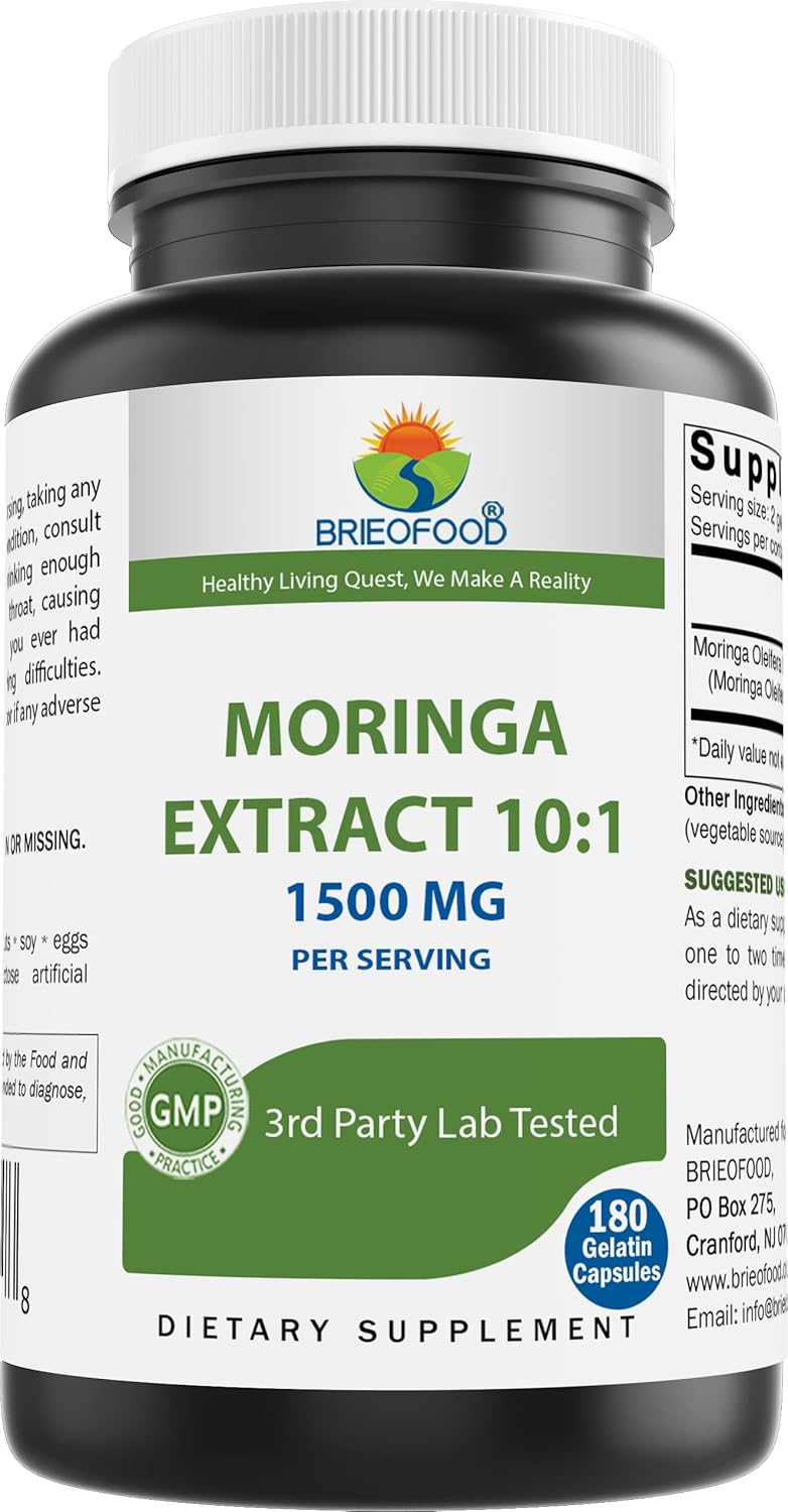Brieofood Extracto de Moringa Oleifera 10:1 1500 mg - 180 Cápsulas