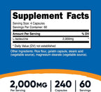 Nutricost L-Isoleucine 2000mg per serving, 240 Capsules (60 Servings)