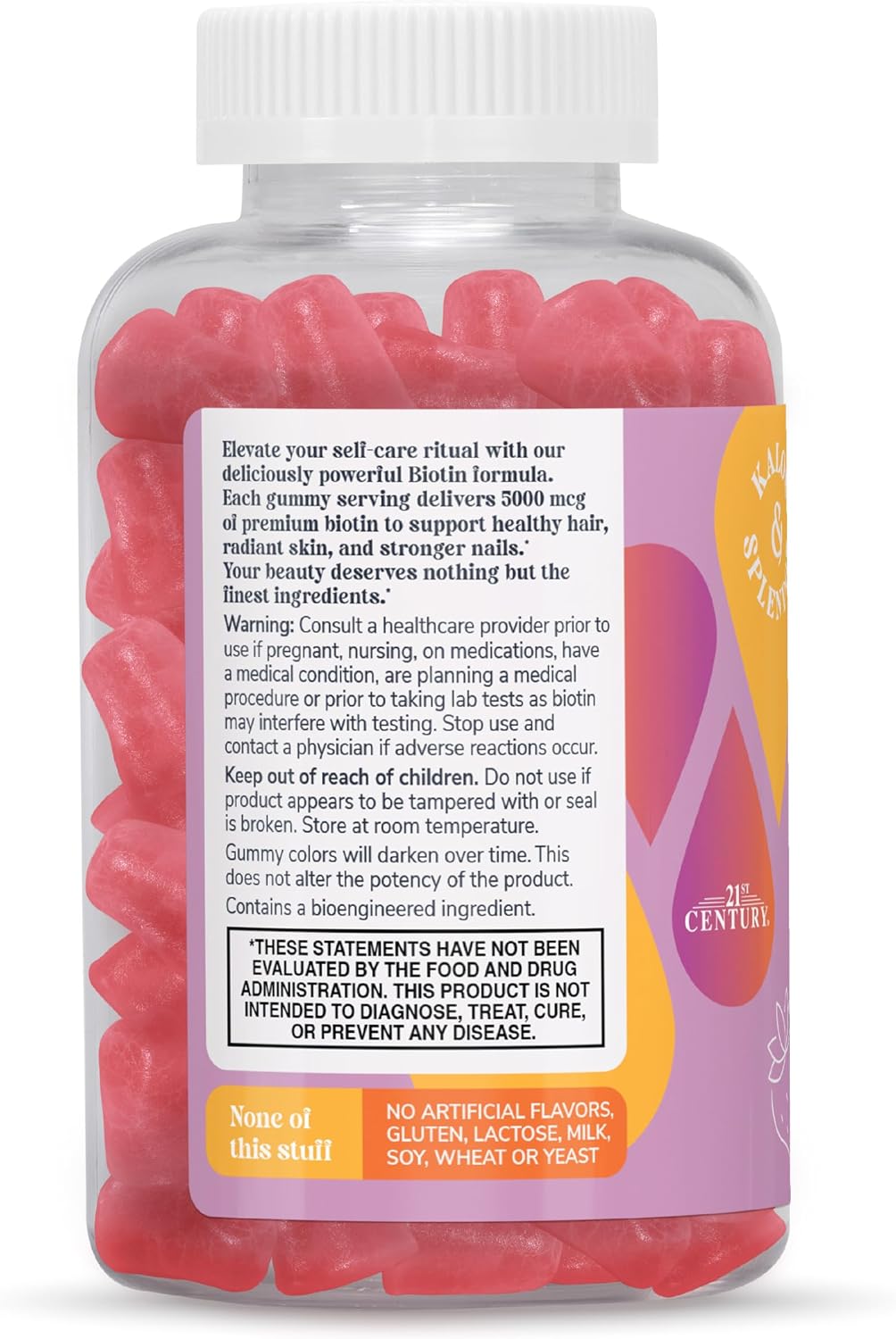 Gominolas de Biotina 5000 mcg - 21st Century - 120 unidades - Sabor Fresa Natural