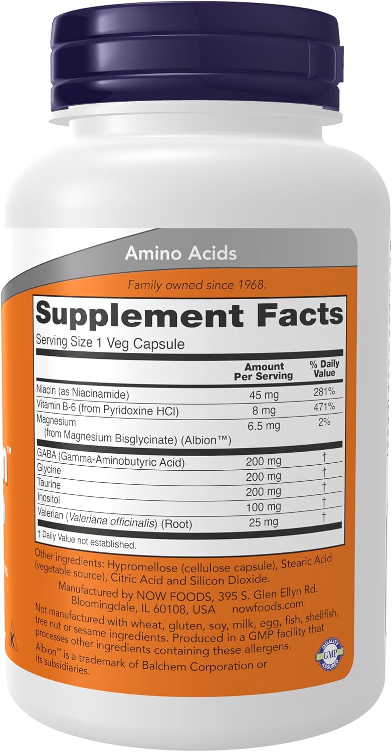 NOW Foods True Calm, con Magnesio, GABA y Vitaminas B - 90 Cápsulas Vegetales