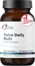 Designs for Health Multivitamínico Metilado para Mujeres y Hombres - Suplemento Diario Sin Hierro con Vitaminas B12 y Folato Metilados, C, D, E y Más (120 Cápsulas)