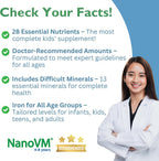 NanoVM Multivitamínico Infantil sin Alérgenos, 4-8 Años, Polvo sin Sabor, 275g