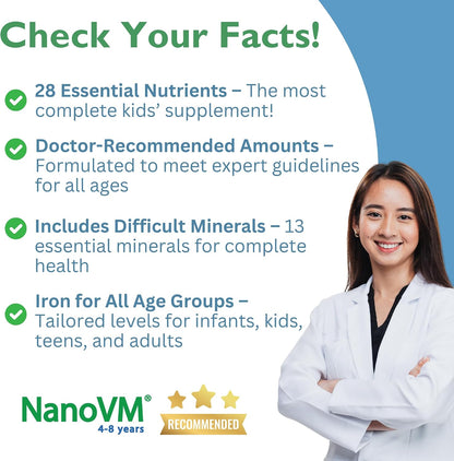 NanoVM Multivitamínico Infantil sin Alérgenos, 4-8 Años, Polvo sin Sabor, 275g – Image 3