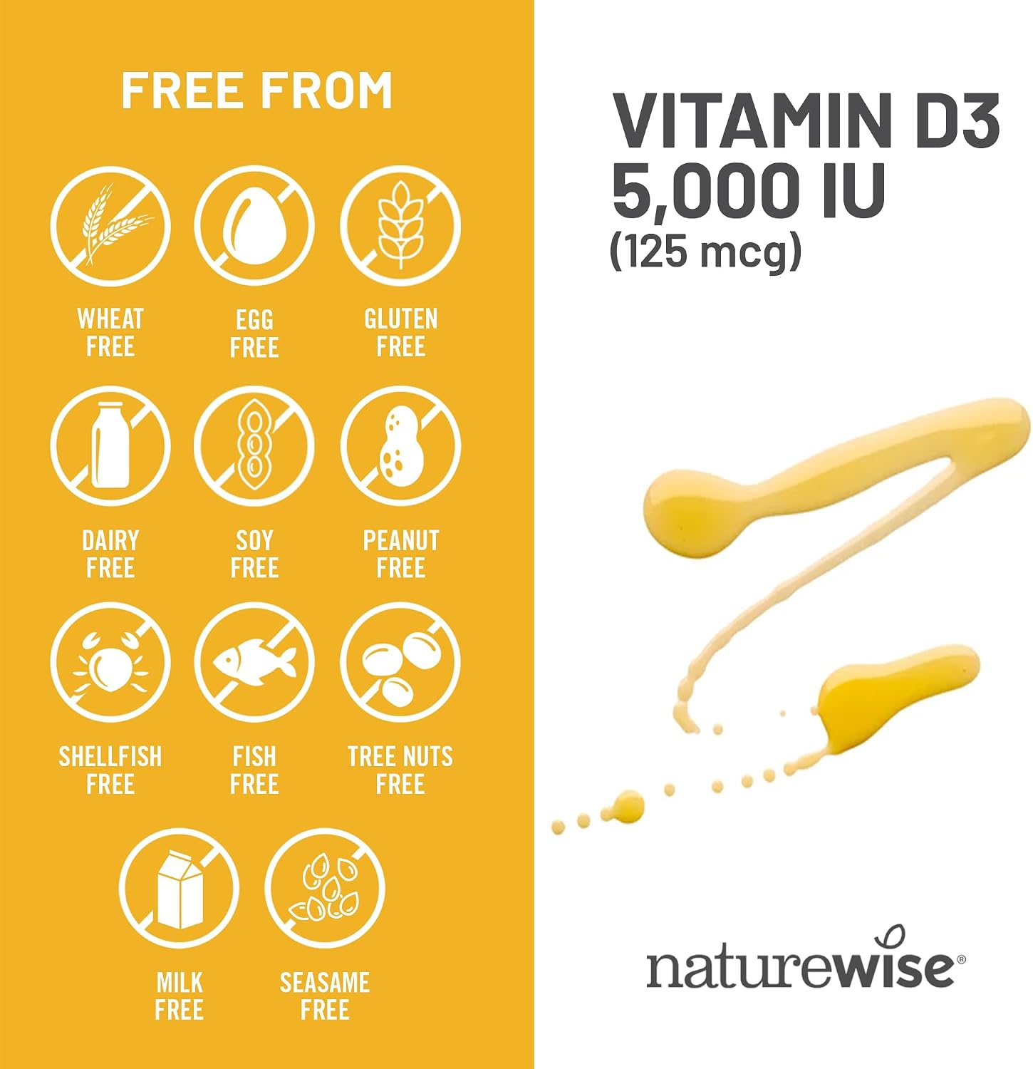 NatureWise Vitamina D3 5000 UI (125 mcg) con Aceite de Oliva Virgen Extra Orgánico - 360 Cápsulas Blandas
