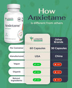 Anxietame - 60 Capsules, Food Supplement for Mood and Sleep