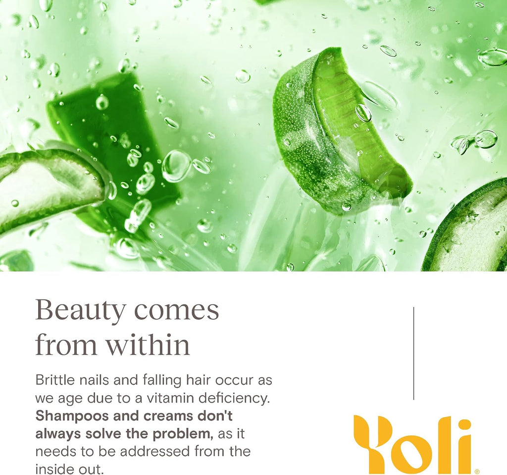 Yoli Glow Biotina y Colágeno Multivitamínico Diario, Cabello Piel Uñas, 60 comprimidos